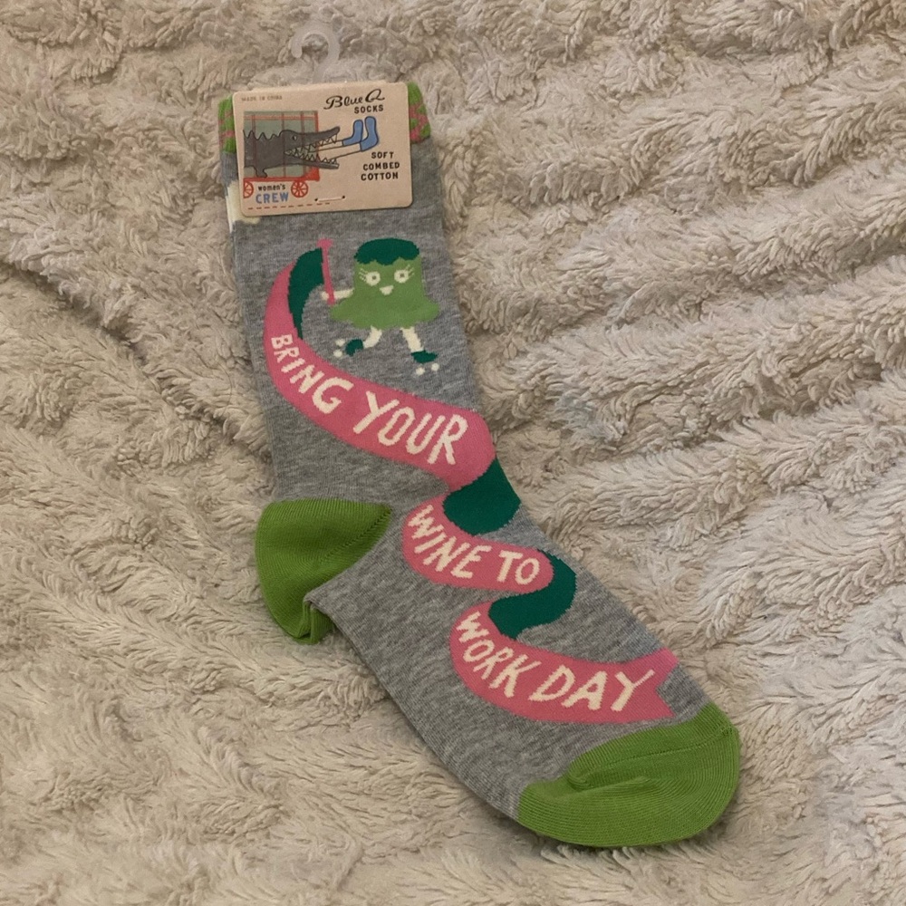 Blue Q Bring Your Wine To Work Socks